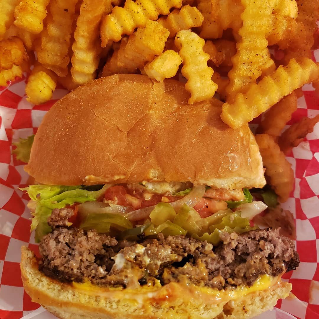 Burger with fries